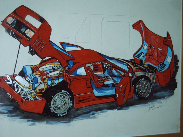 Handgemalte Rennsport Poster ca.70x100 - Motorsport - Bad Wildungen