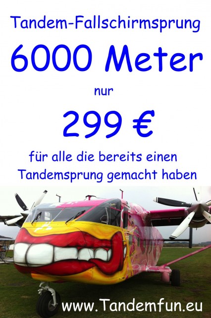Tandem-Fallschirmspringen Geschenk-Gutschein 6000m - Cham - Regensburg - Schwand - Sonstiges Outdoor - Schwandorf
