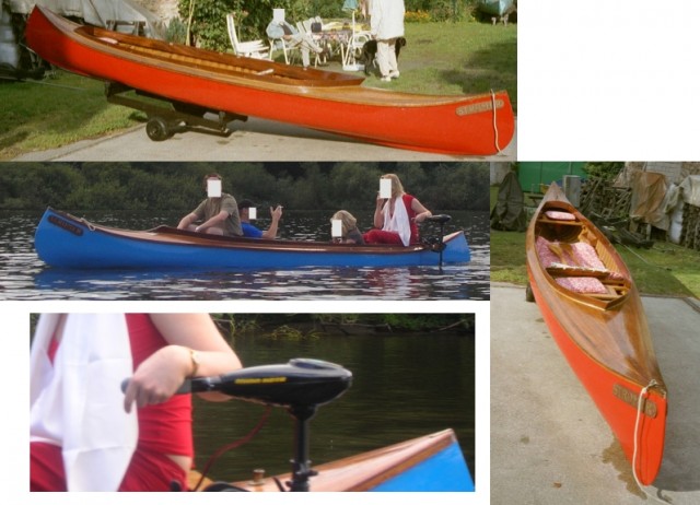 Kanu (Kanadier) aus Holz von 1942 + Elektromotor + Gelbatterie + Ladegerät - Ruderboote Kanus Kajaks - Berlin